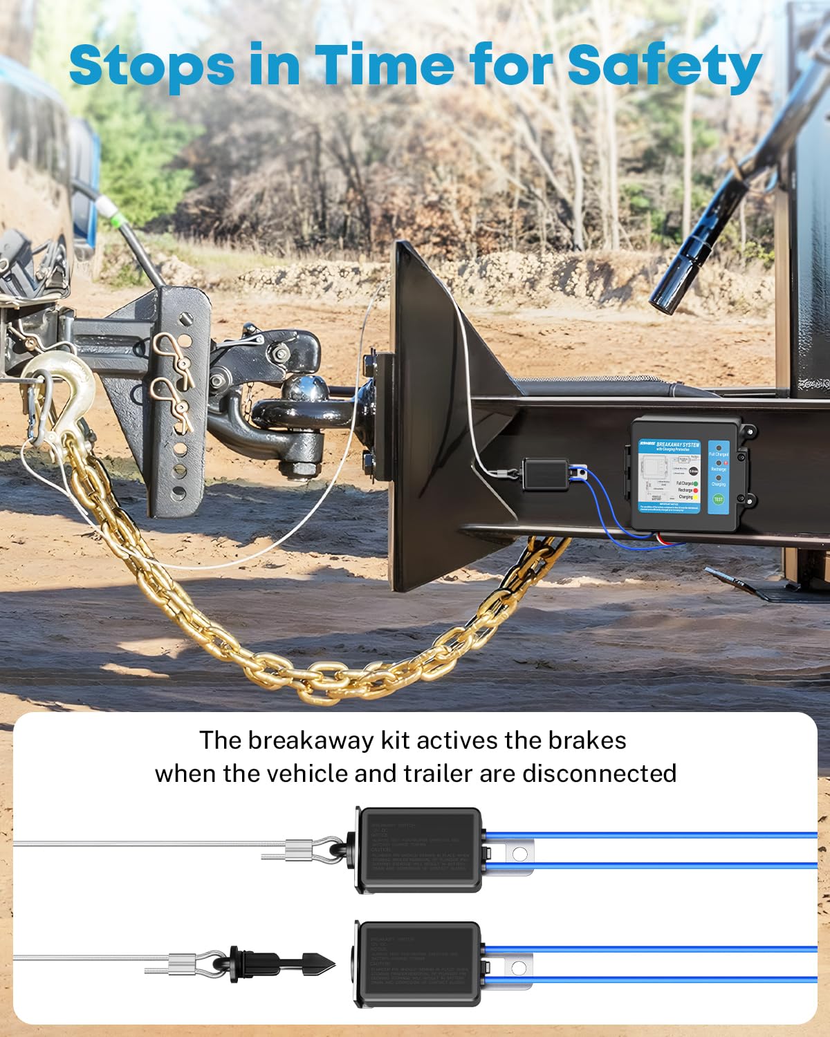 Kohree breakaway kit internal battery detail displaying the 12V 5Ah battery for long standby power