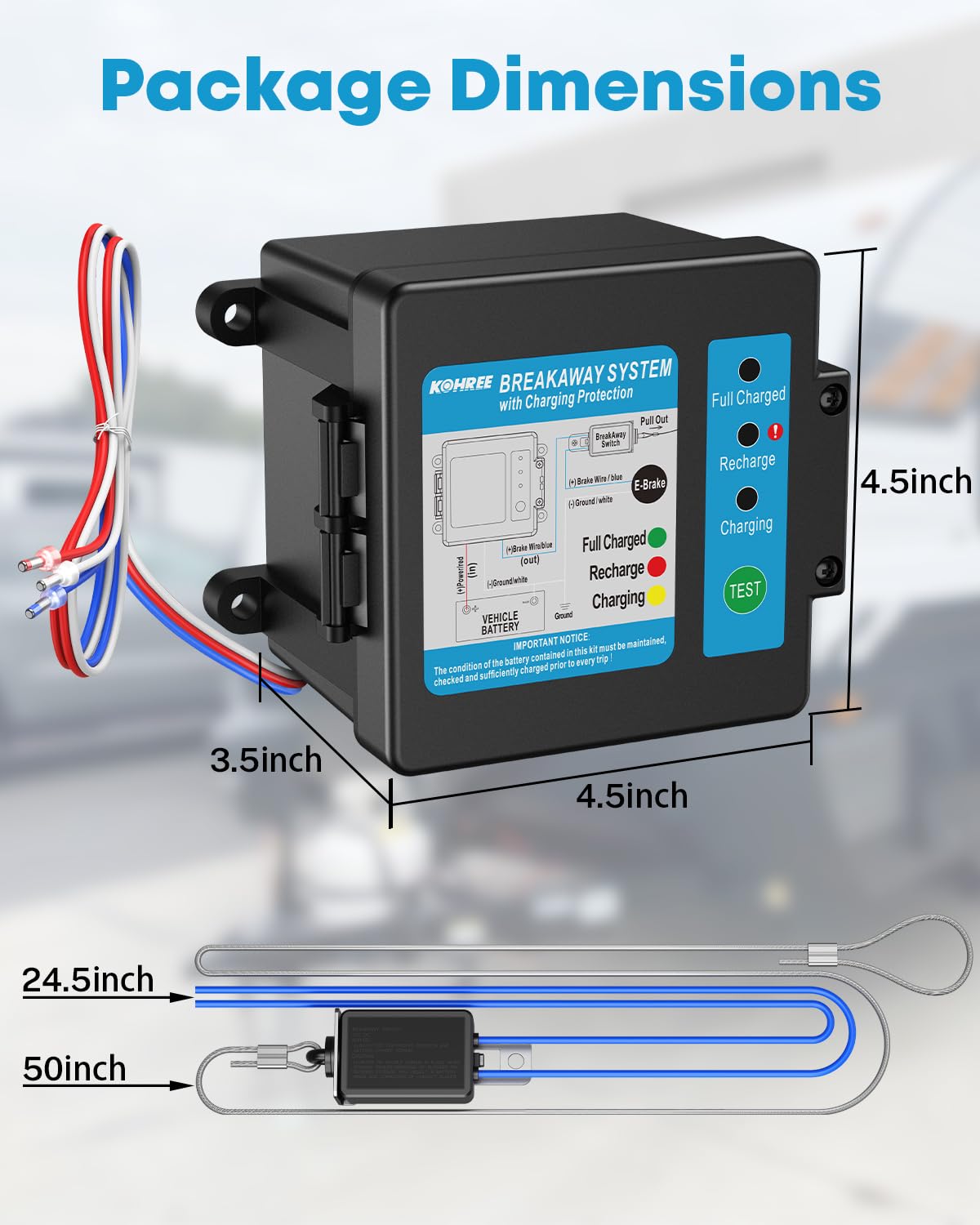 Kohree breakaway kit included switch with 48-inch cable for flexible placement and easy wiring