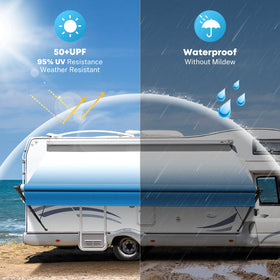 Kohree wiping away dirt from fabric demonstrating stain-resistant surface and easy cleaning benefit