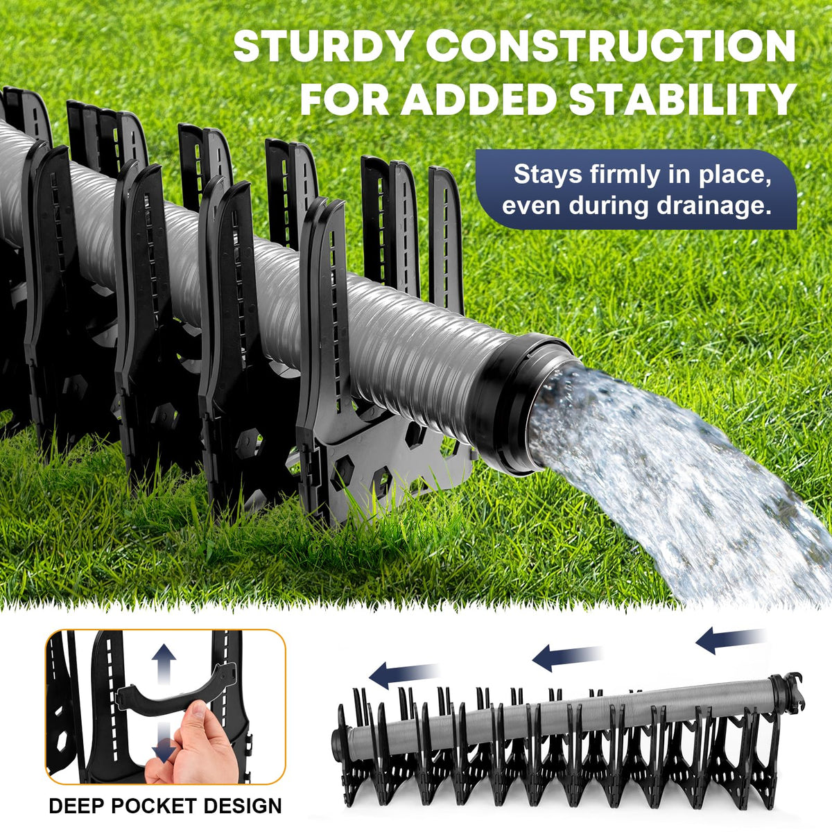 Kohree close-up of accordion joints for durability and smooth hose flow