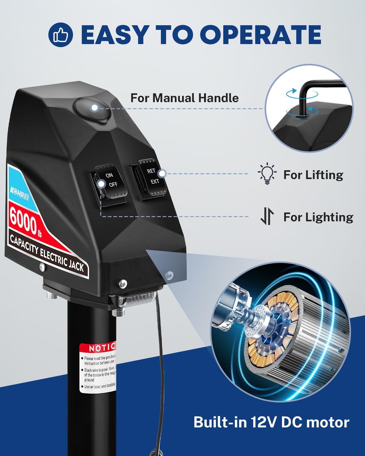 Kohree close-up of gear adjustment illustrating precise height control and easy setup
