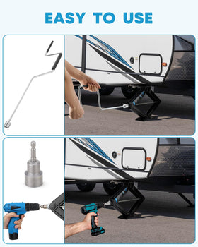 Kohree crank handle and drill socket image illustrating manual and power operation convenience