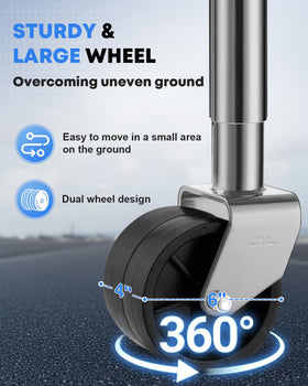 Kohree dual PP tires detail demonstrating improved traction and flotation on soft ground