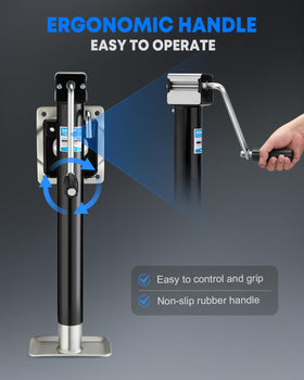 Kohree ergonomic rubber handle close detail for comfortable cranking benefit