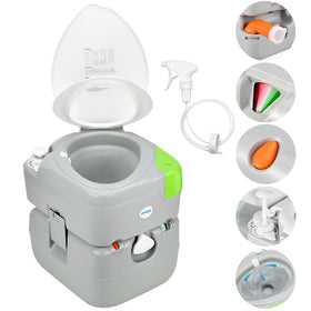 Kohree front view showing compact portable toilet and benefits of space saving