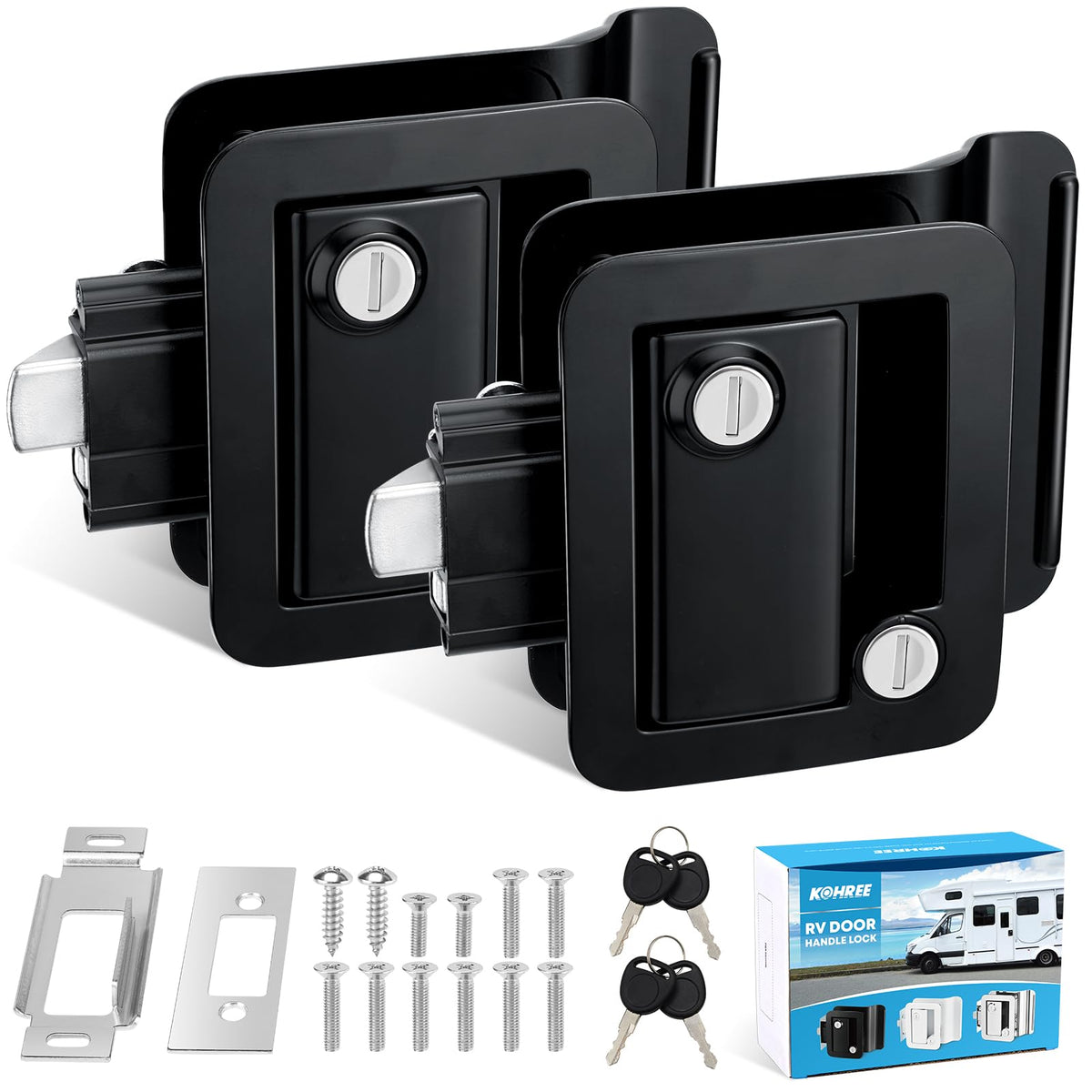 Kohree front paddle lock pair showing secure entrance upgrade