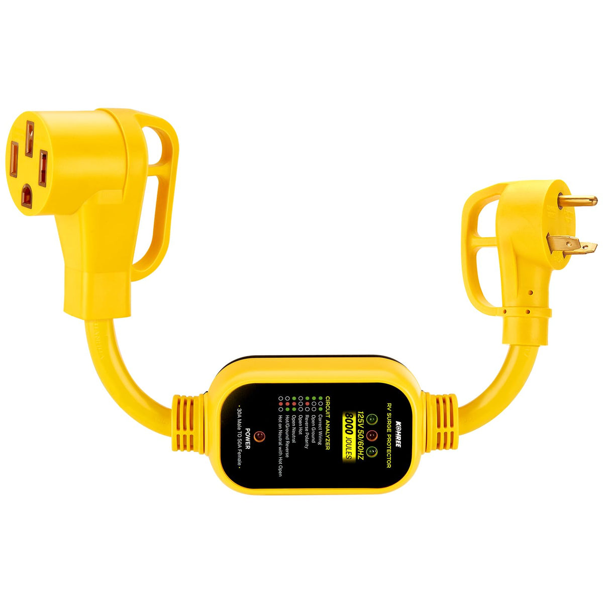 Kohree front plug showing adapter face and clear labeling for reliable connection