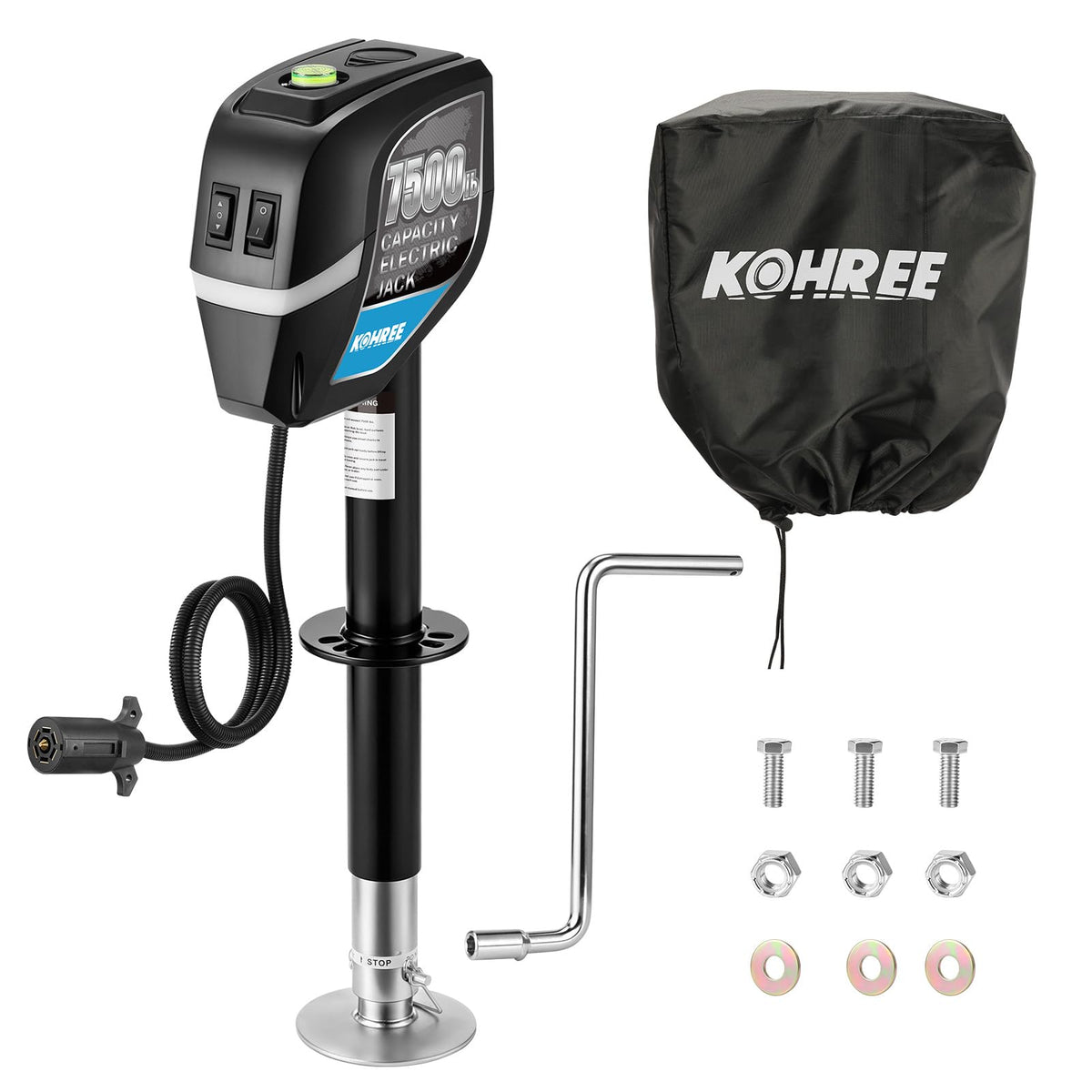 Kohree front view A-frame jack showing sturdy mount and easy hookup