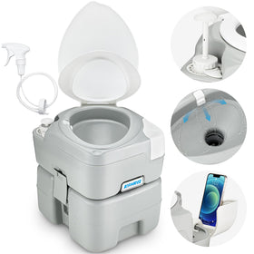 Kohree front view assembled porta potty showing compact, comfortable design