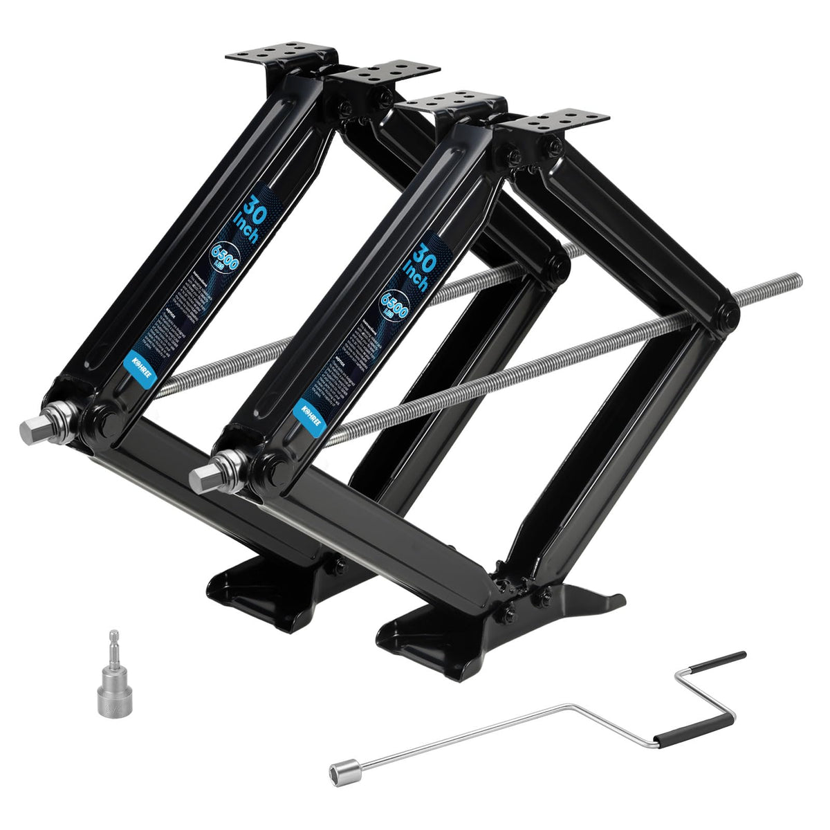 Kohree front view of both jacks showing steel frame and durability