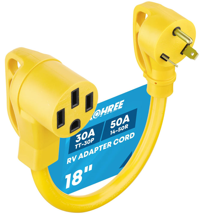 Kohree front view showing adapter and packaging benefit portable power