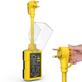 Kohree front view plugged into pedestal showing safe connection and protection