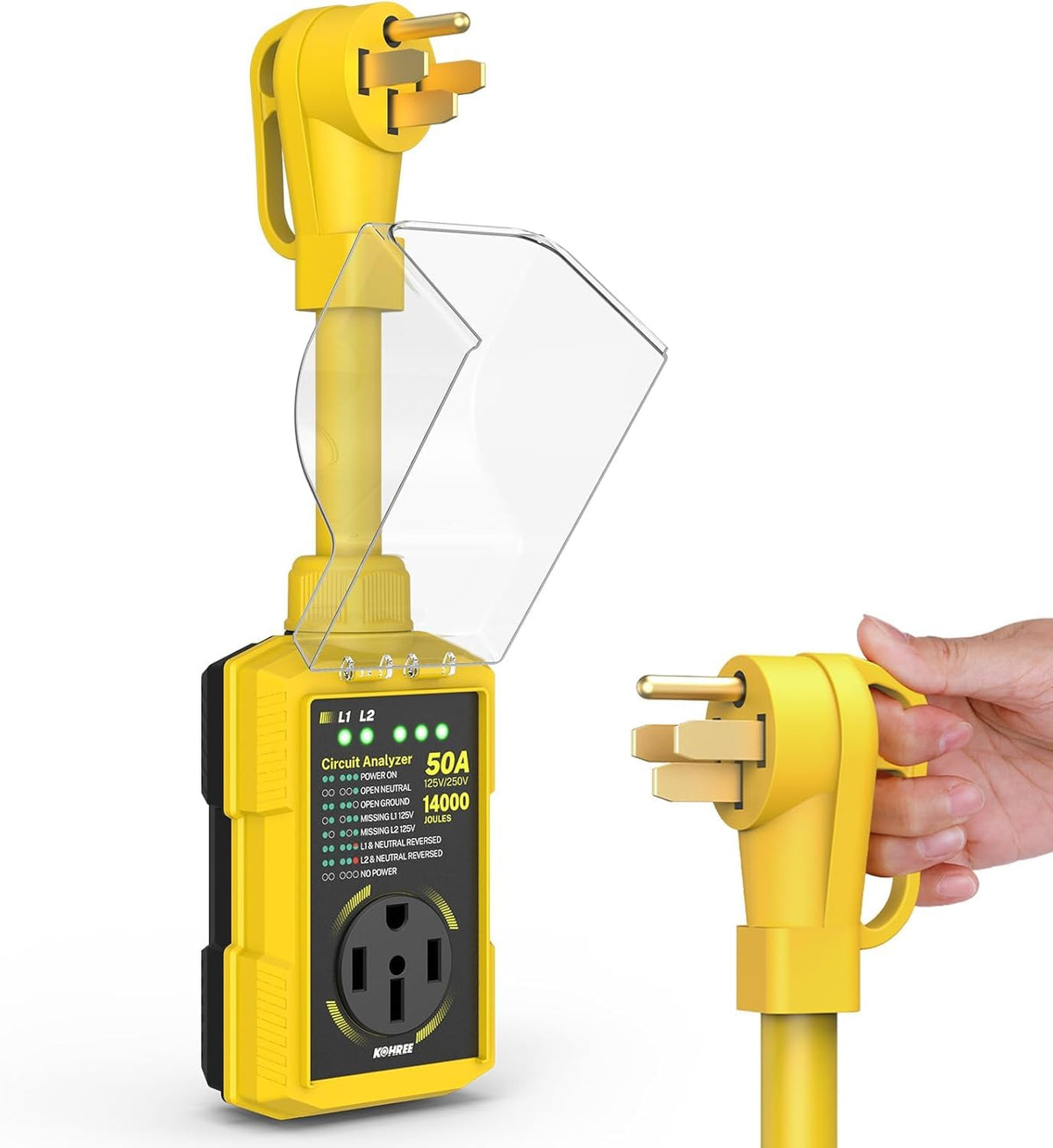 Kohree front view showing protective housing and cable entry, offering reliable outdoor protection