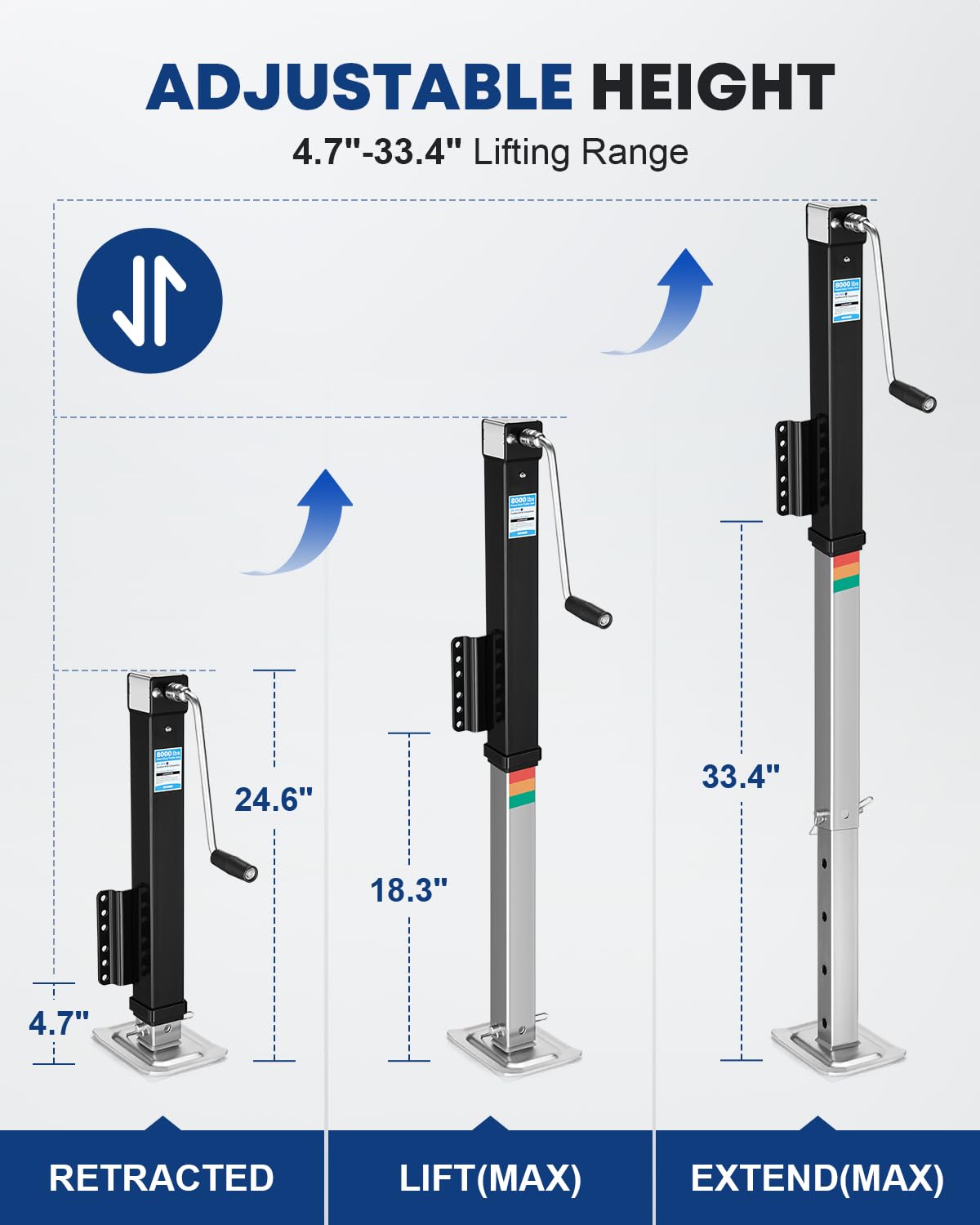 Kohree height adjustment color indicator showing safe maximum height reminder