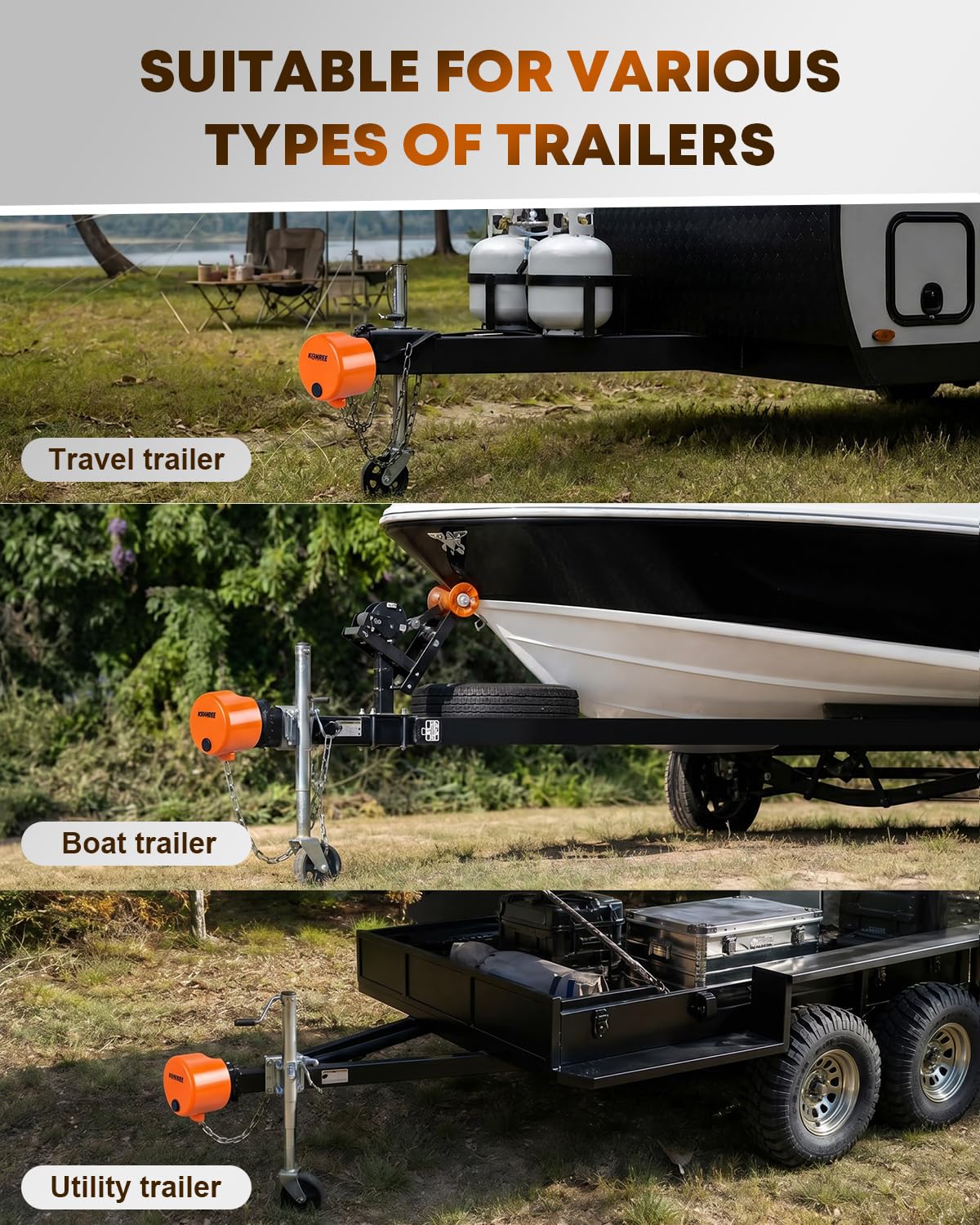 Kohree bright orange finish on RV trailer improving visibility and deterrence