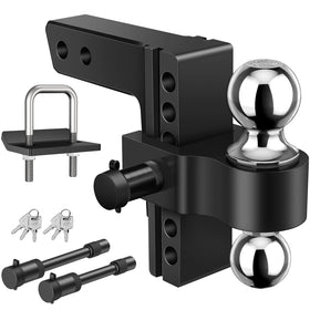 Kohree front view of adjustable hitch showing dual-ball utility and robustness