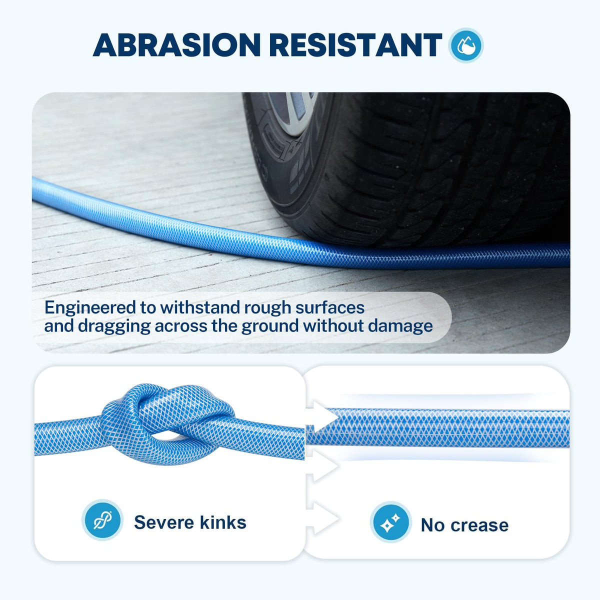 Kohree hose connected to RV spigot showing secure, tight water flow