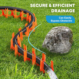 Kohree in use with hose cradled for reliable, sag-free drainage