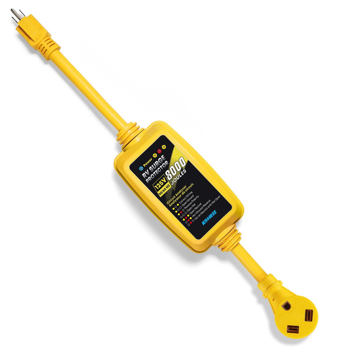 Kohree adapter connected to RV shore power showing reliable service