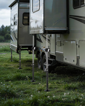 Kohree installed under RV slide-out demonstrating reduced shake and improved interior stability