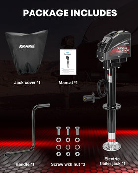 Kohree jack next to a person for size comparison showing compact, space-saving benefit