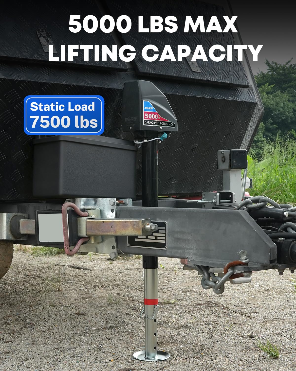 Kohree LED lights illuminating trailer tongue area for safer nighttime hookups