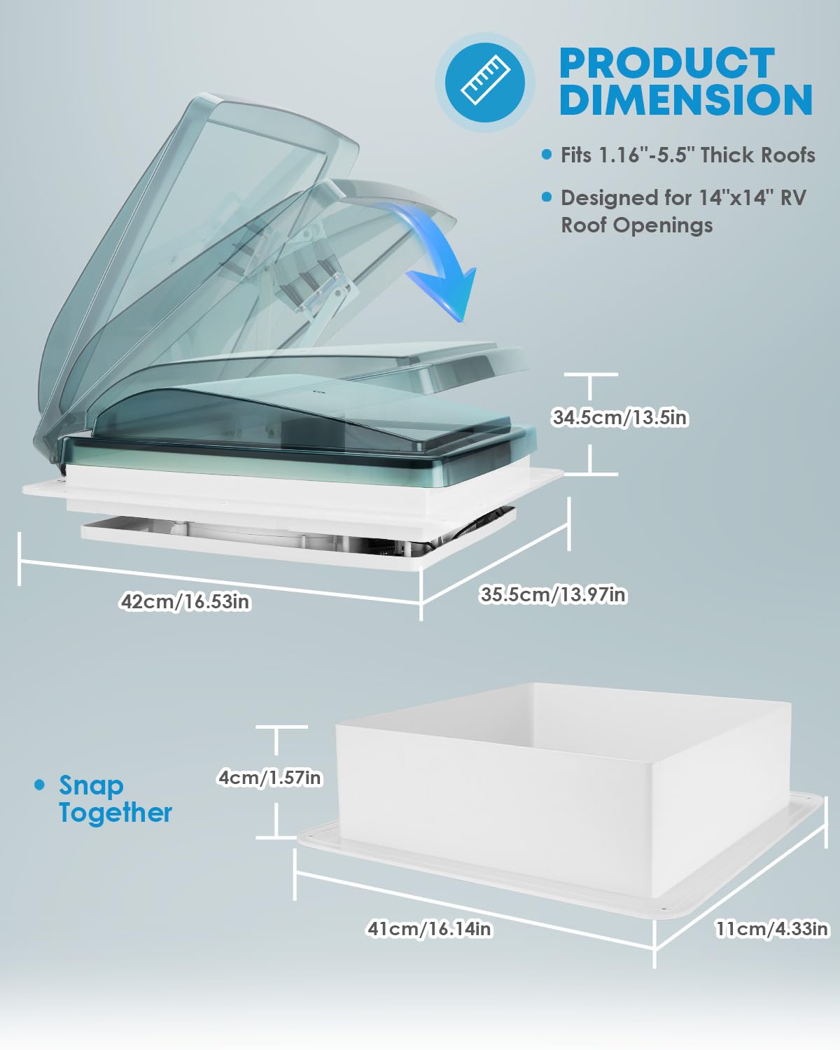 Kohree lifestyle shot inside camper showing improved air circulation and comfort