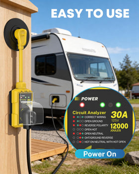 Kohree lifestyle RV hookup at campsite showing protected shore power