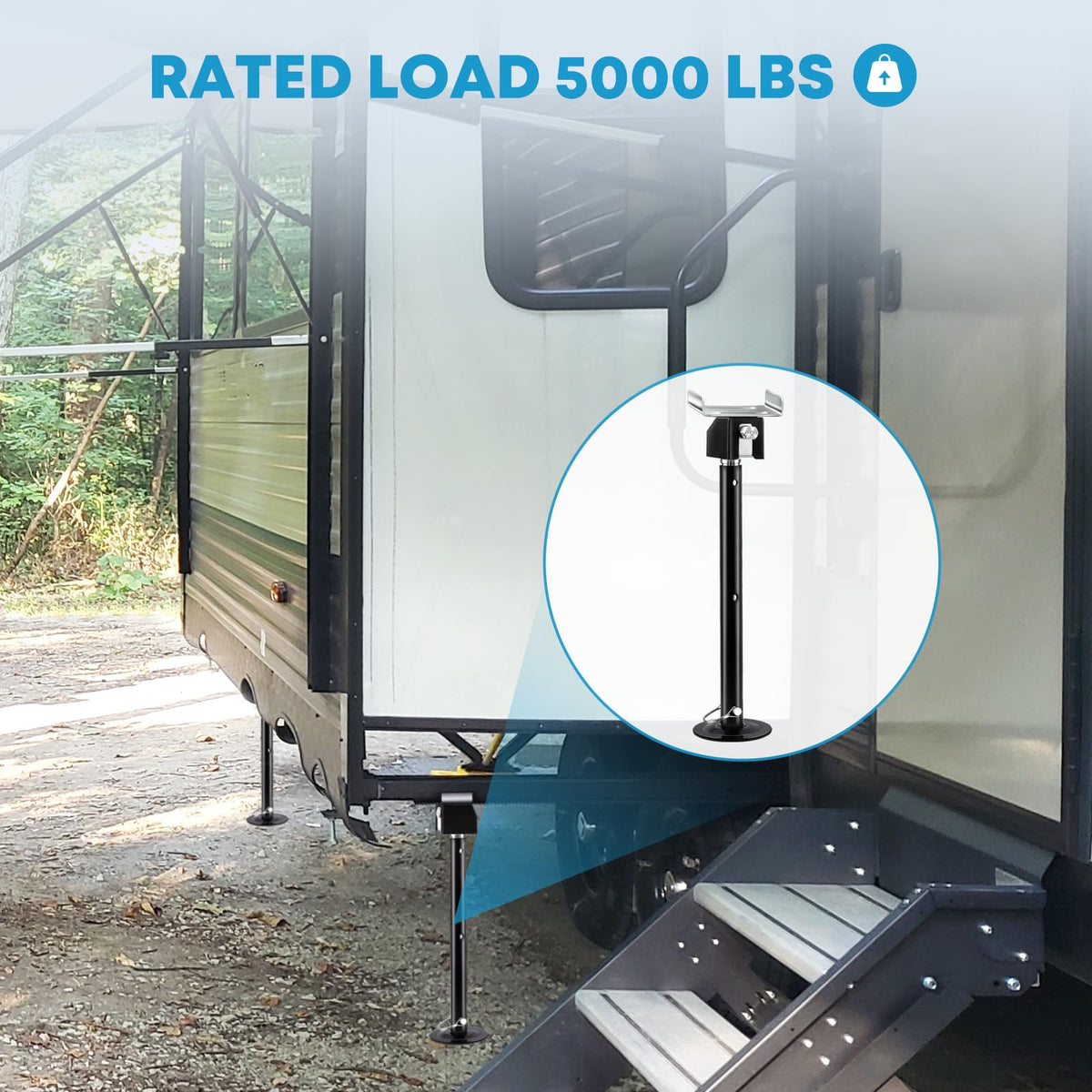 Kohree in use on an RV slide-out in campsite showing steadier interior comfort