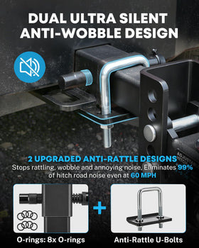 Kohree locking hitch pin detail providing theft deterrence and secure attachment