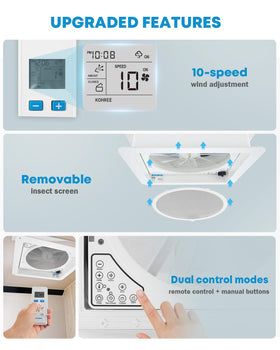 Kohree removable mosquito screen removed showing easy cleaning and insect protection