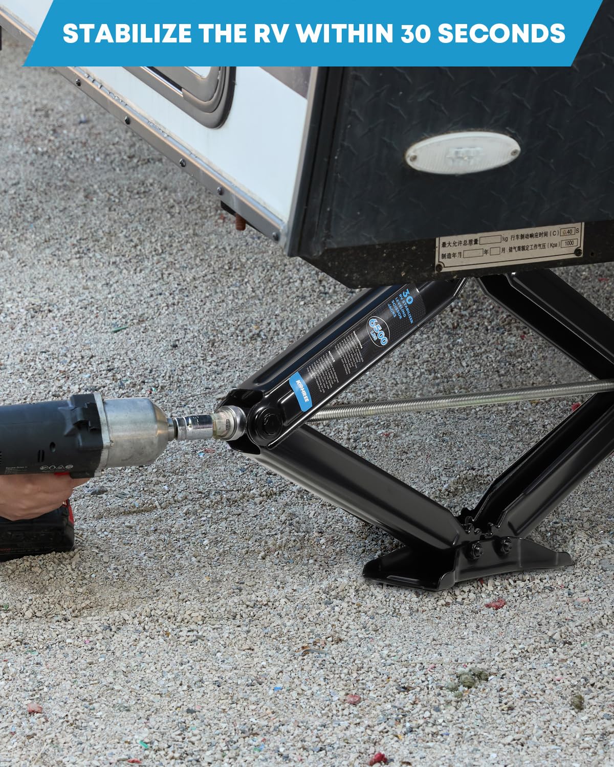 Kohree jacks retracted for compact storage and easy transport