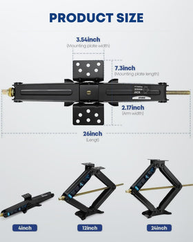 Kohree retracted jack illustrating compact 4" height for convenient storage