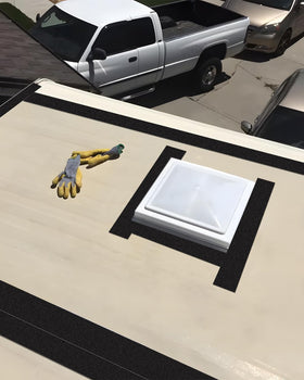 Kohree tape used in camping setup protecting roof seams and giving peace of mind