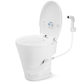 kohree front view of toilet showing residential height and comfortable seating