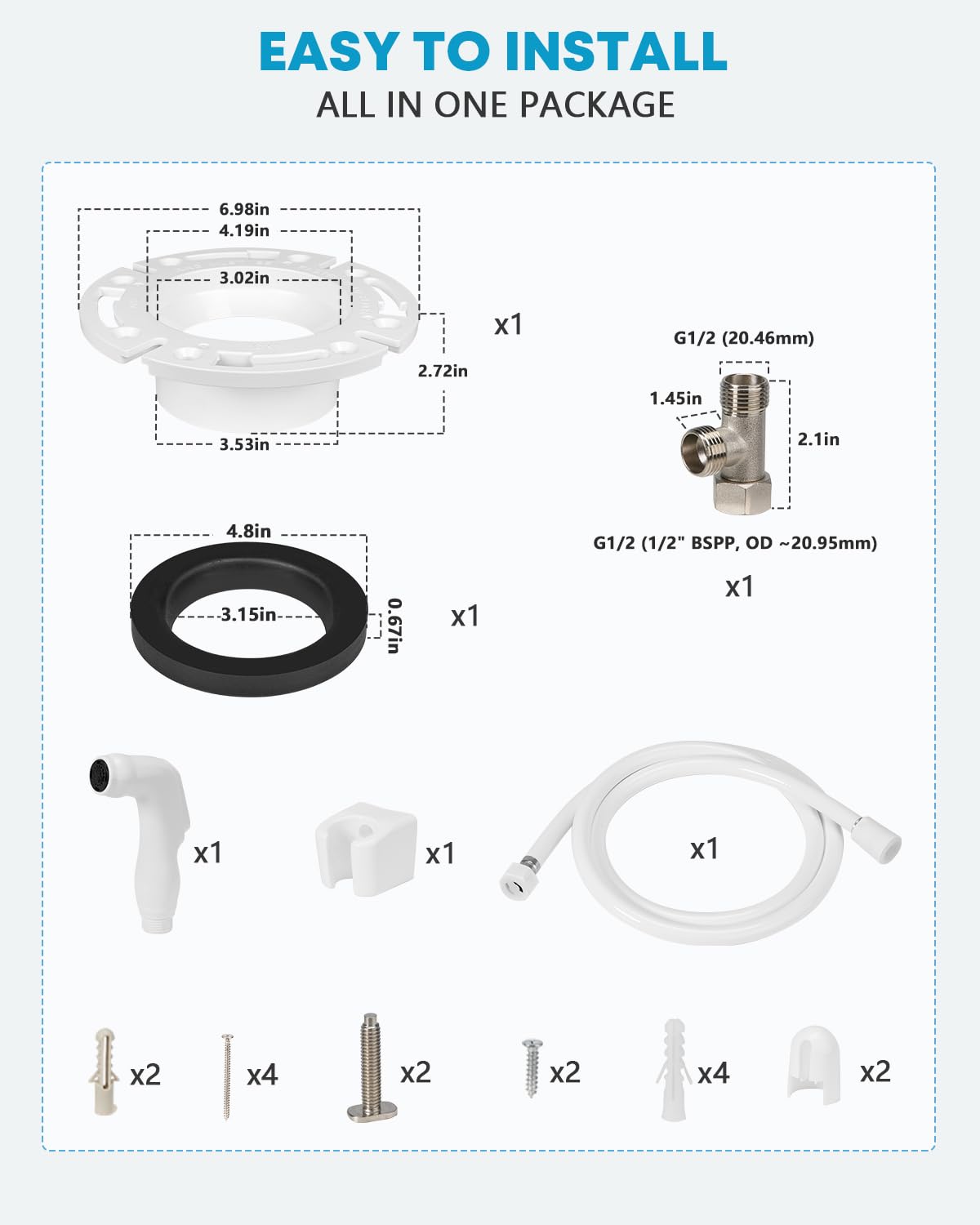 kohree included label and hardware showing fast installation convenience
