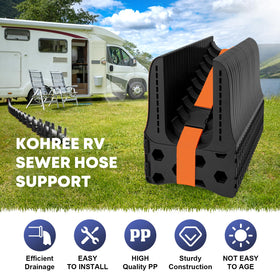 Kohree beside a 20ft sewer hose showing scale and compatibility benefit