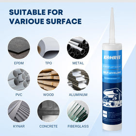 kohree bonding to EPDM membrane edge demonstrating secure adhesion on common roof material