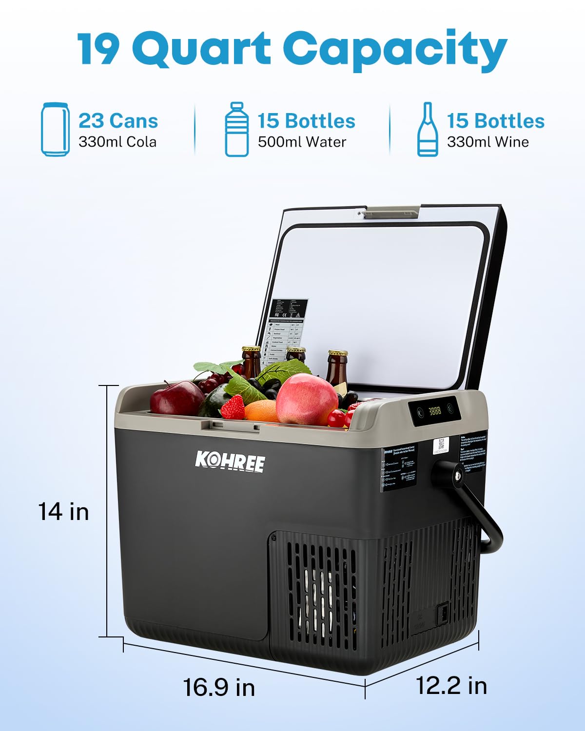 Kohree plugged into 12V socket showing vehicle power compatibility