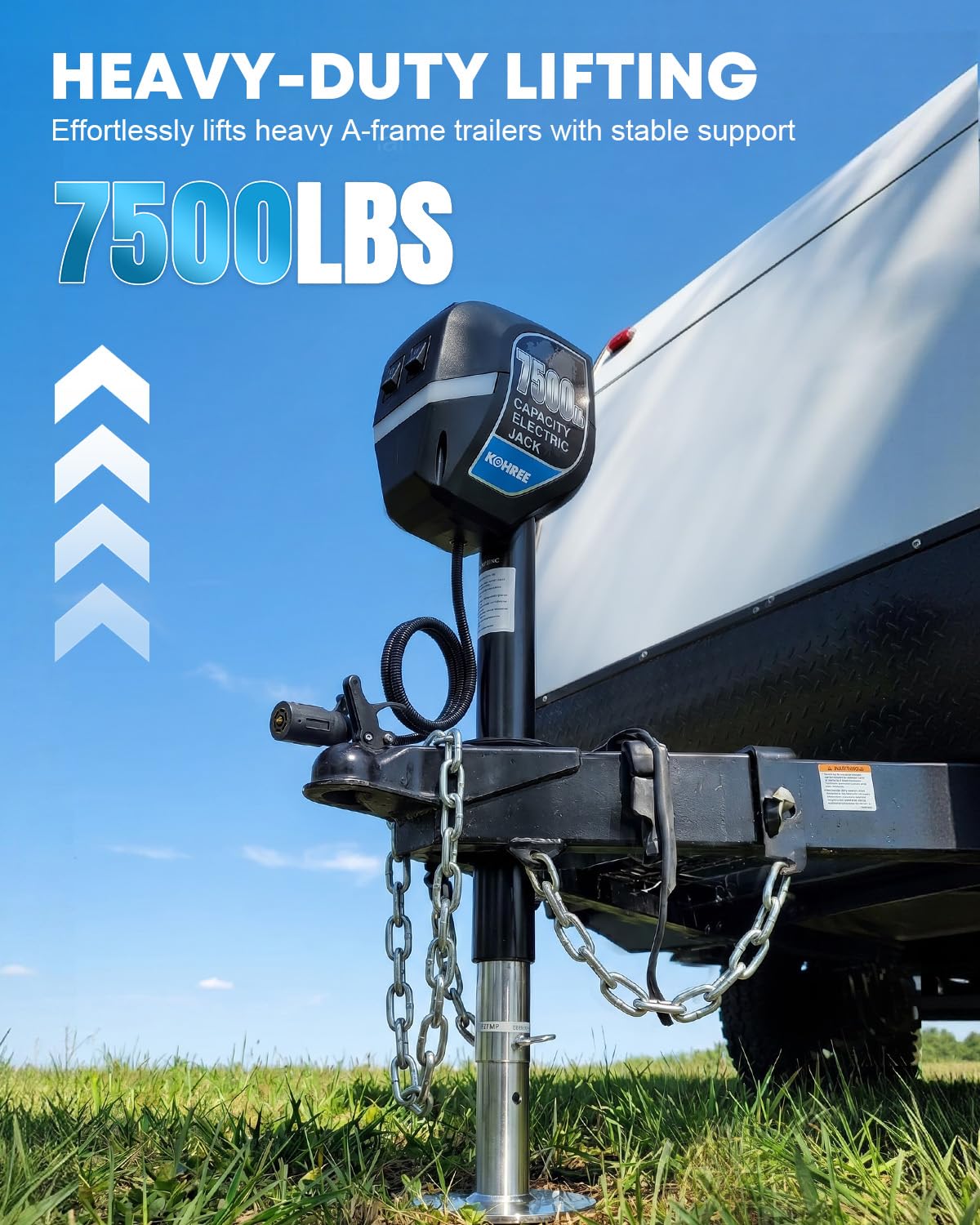 Kohree side profile mounted on trailer demonstrating stable A-frame support
