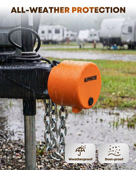 Kohree lock next to hitch ball for clear size and compatibility comparison