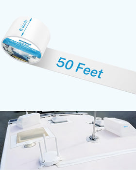 Kohree tape beside ruler showing 6-inch width and 50-foot roll