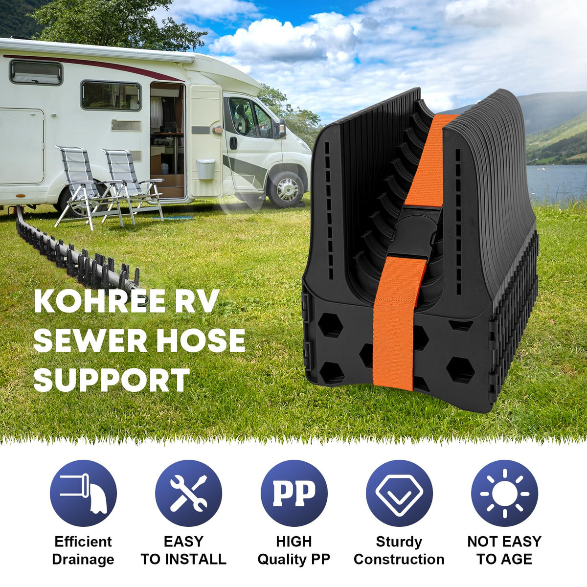Kohree size comparison next to ruler showing 15ft capacity for proper fit