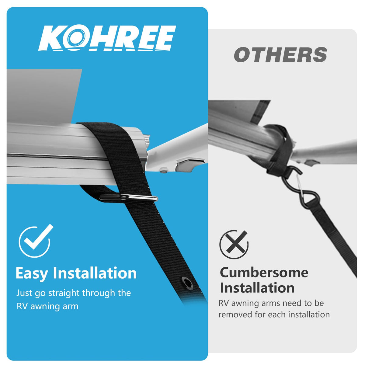 Kohree heavy-duty strap and hook detail demonstrating durable connection