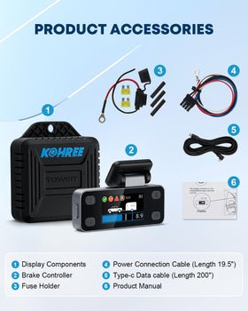 Kohree brake controller in use on trailer towing to improve stopping control