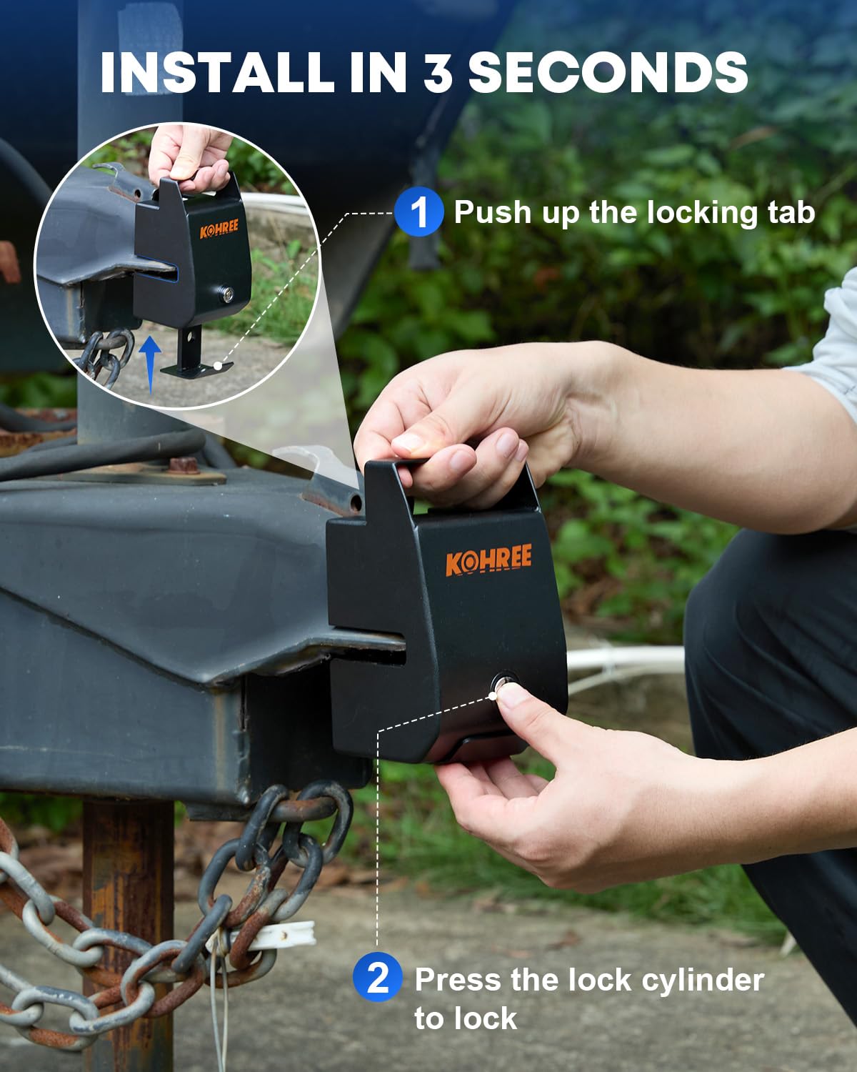 Kohree handle close-up illustrating easy grip for faster installation benefit