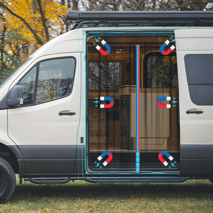 Kohree front view of full magnetic van bug screen showing coverage and airflow