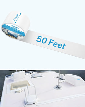 Kohree tape sealing a vent flashing on an RV roof ensuring weatherproof protection