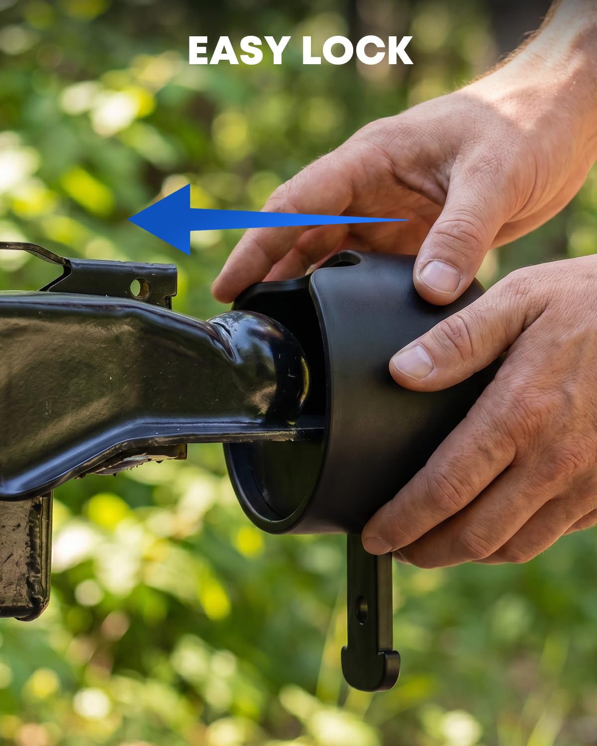 Kohree lock exposed to rain illustrating weatherproof durability benefit