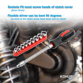 KOHUIPU close-up of flexible shaft illustrating bend range and improved access